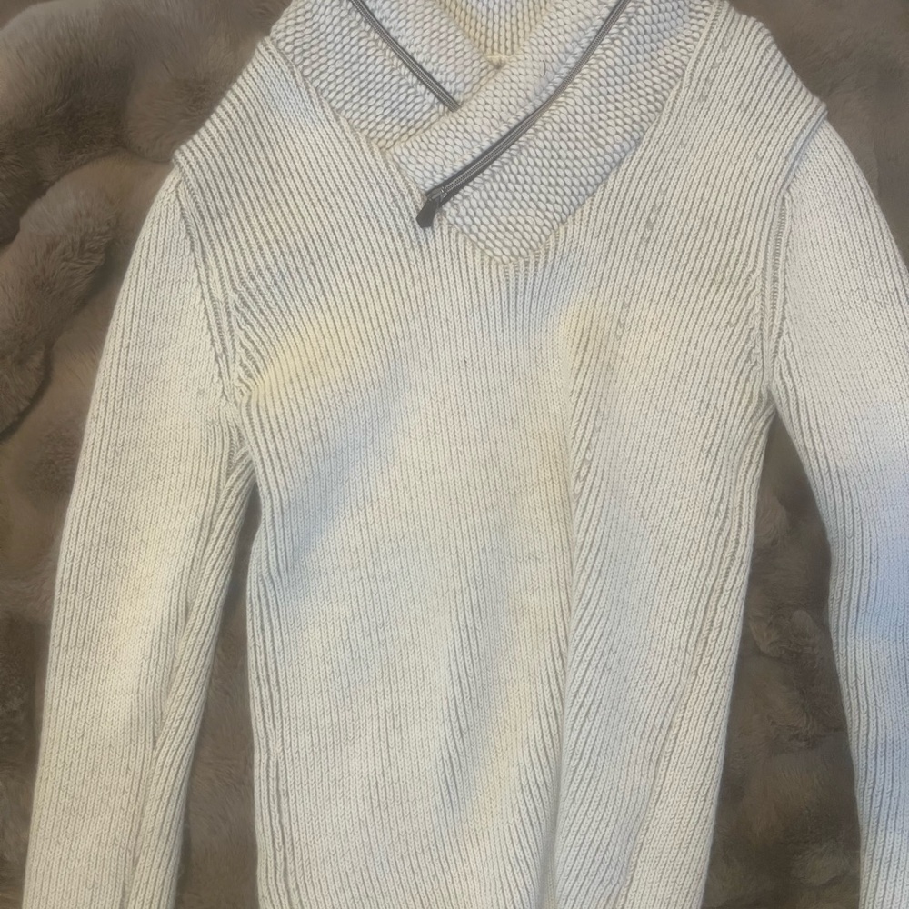 Cream Shawl Collar Sweater